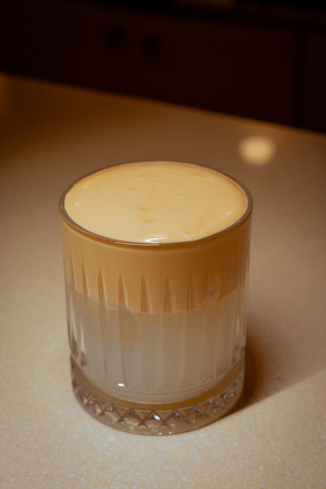 A latte poured at Piccolo