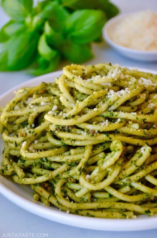 Dry Pesto Spaghetti